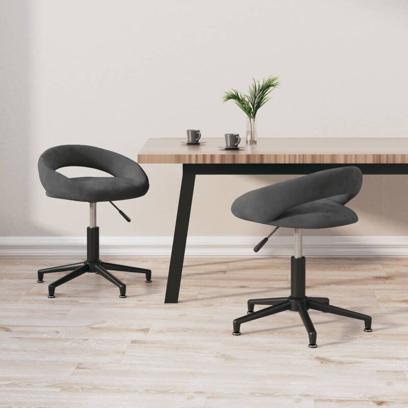 

Sillas de comedor giratorias 2 unidades terciopelo gris oscuro