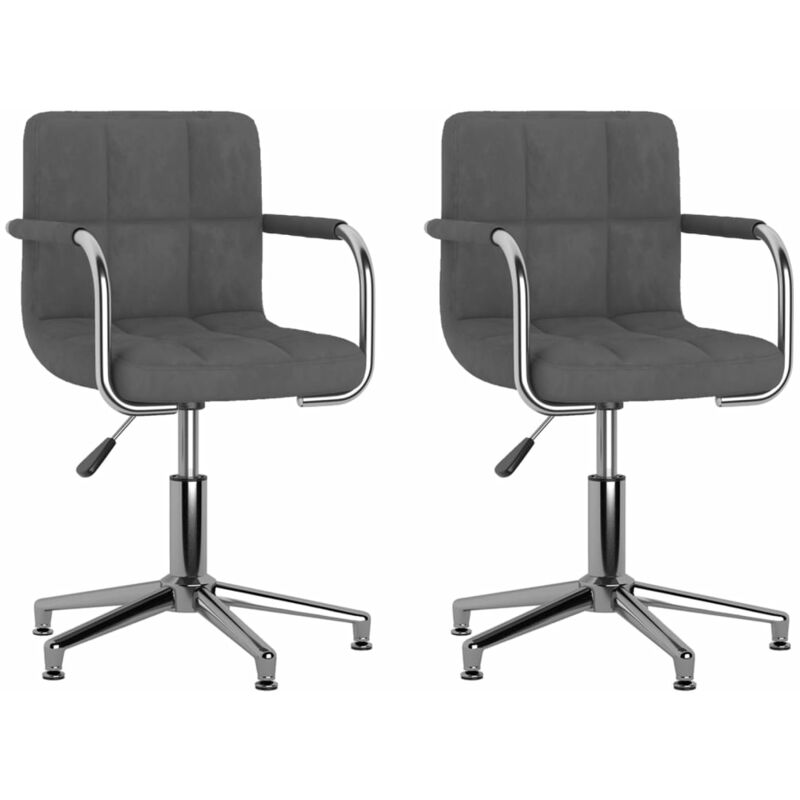 

Sillas de comedor giratorias 2 unidades terciopelo gris oscuro