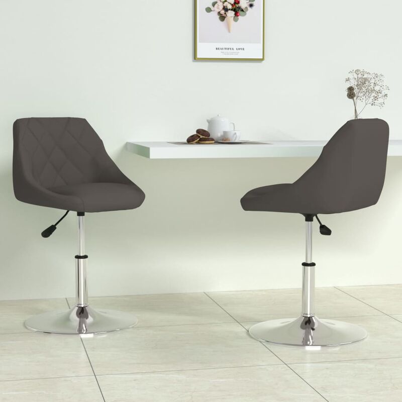 

Sillas de comedor giratorias 2 unidades terciopelo gris oscuro