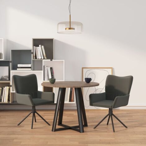 Sillas de comedor giratorias 2 unidades terciopelo gris oscuro