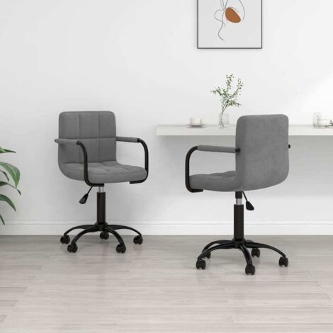 Sillas de comedor giratorias 2 unidades terciopelo gris oscuro