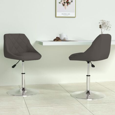 Sillas de comedor giratorias 2 unidades terciopelo gris oscuro vidaXL