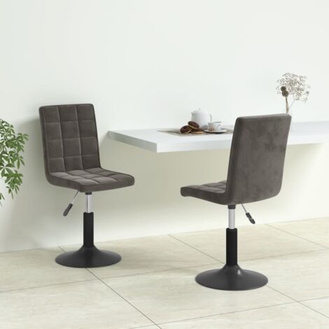 Sillas de comedor giratorias 2 unidades terciopelo gris oscuro vidaXL