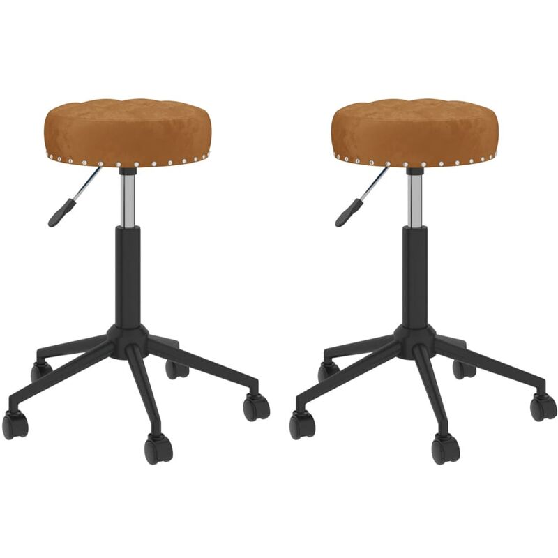 

Sillas de comedor giratorias 2 unidades terciopelo marrón