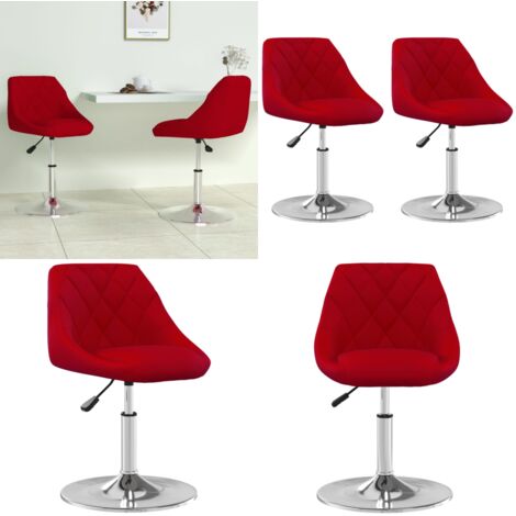Sillas de comedor giratorias 2 unidades terciopelo rojo tinto - Sillas de comedor - Sillas de comedor giratorias
