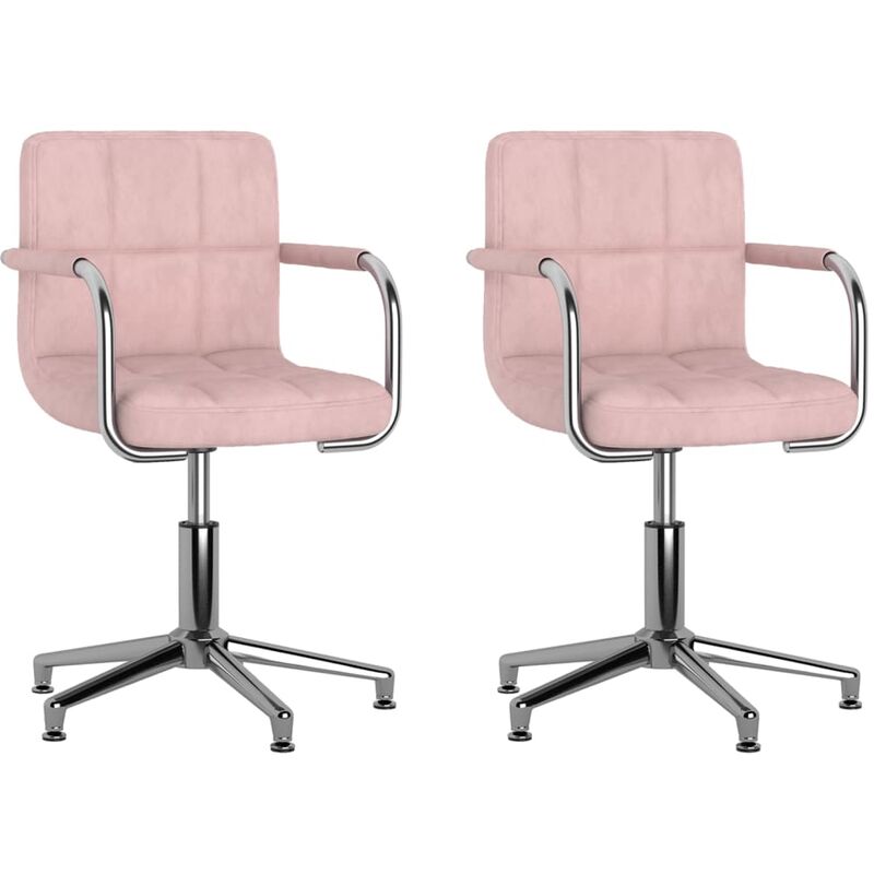 

Sillas de comedor giratorias 2 unidades terciopelo rosa