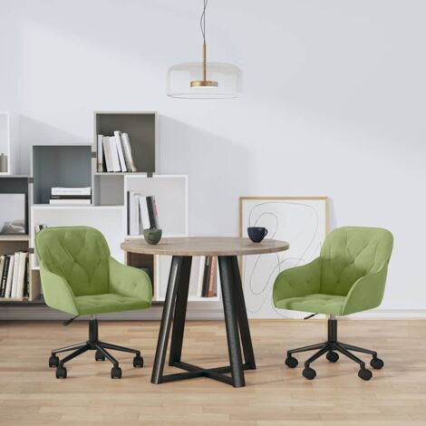 Sillas de comedor giratorias 2 unidades terciopelo verde claro