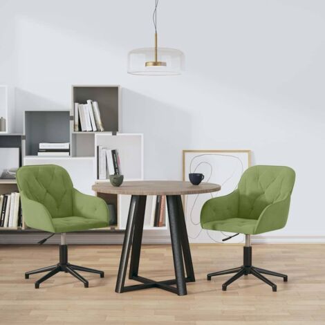 Sillas de comedor giratorias 2 unidades terciopelo verde claro