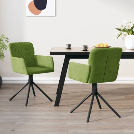 Sillas de comedor giratorias 2 unidades terciopelo verde claro