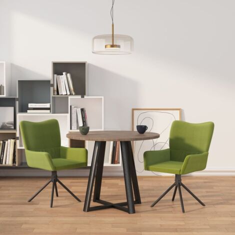 Sillas de comedor giratorias 2 unidades terciopelo verde claro