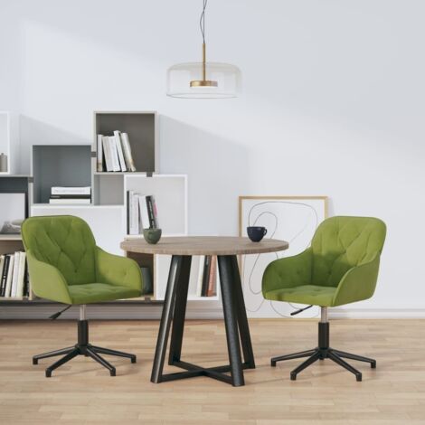 Sillas de comedor giratorias 2 unidades terciopelo verde claro vidaXL