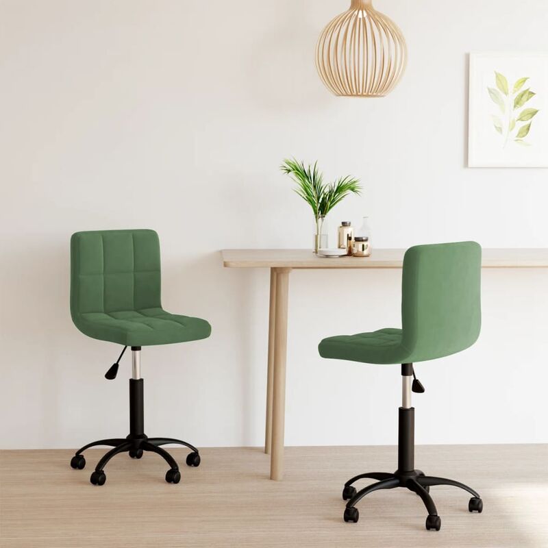 

Sillas de comedor giratorias 2 unidades terciopelo verde oscuro