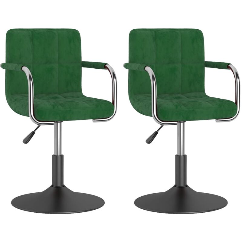 

Sillas de comedor giratorias 2 unidades terciopelo verde oscuro