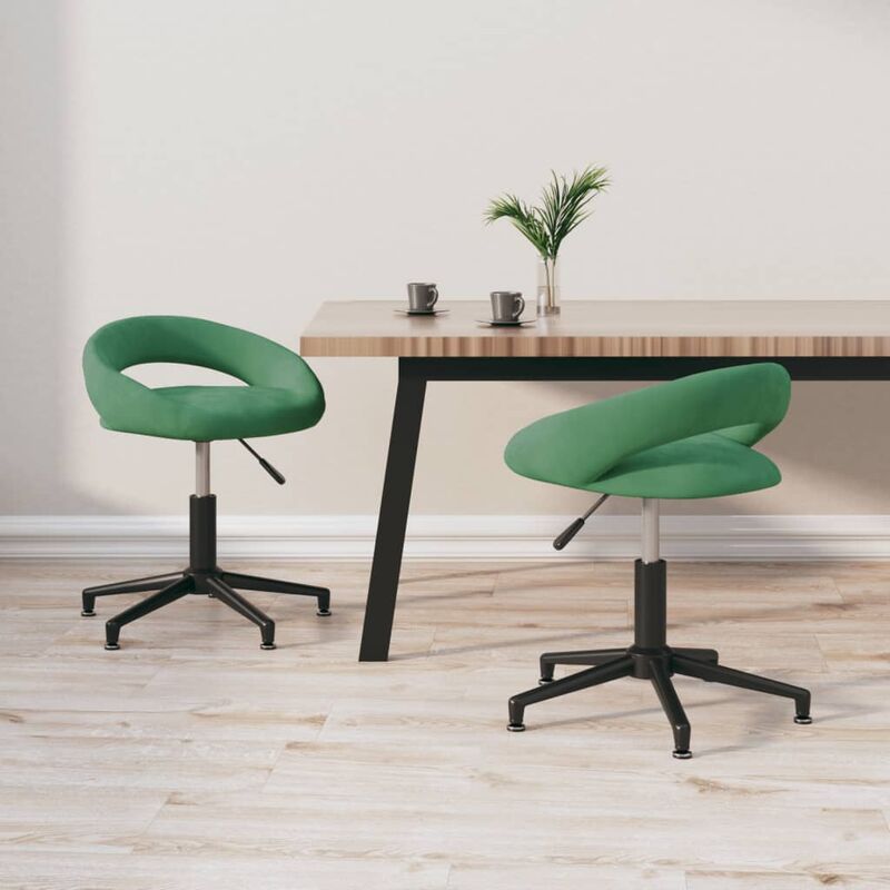 

Sillas de comedor giratorias 2 unidades terciopelo verde oscuro