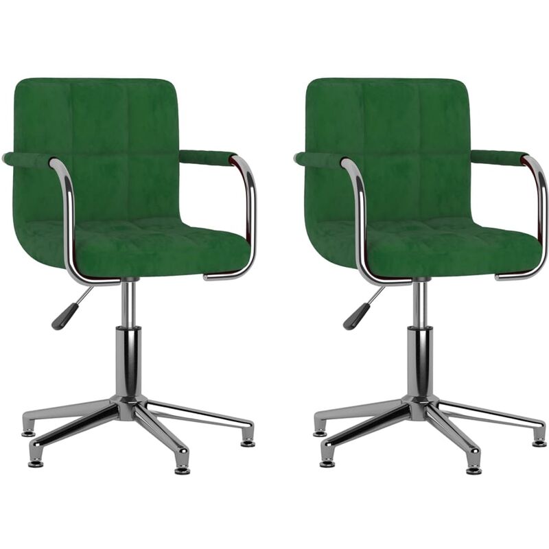 

Sillas de comedor giratorias 2 unidades terciopelo verde oscuro
