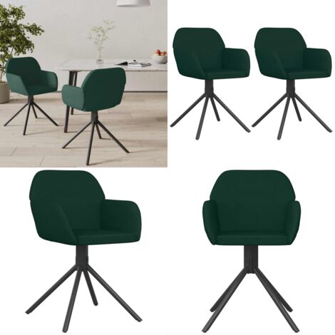 Sillas de comedor giratorias 2 unidades terciopelo verde oscuro - Sillas de comedor - Sillas de comedor terciopelo