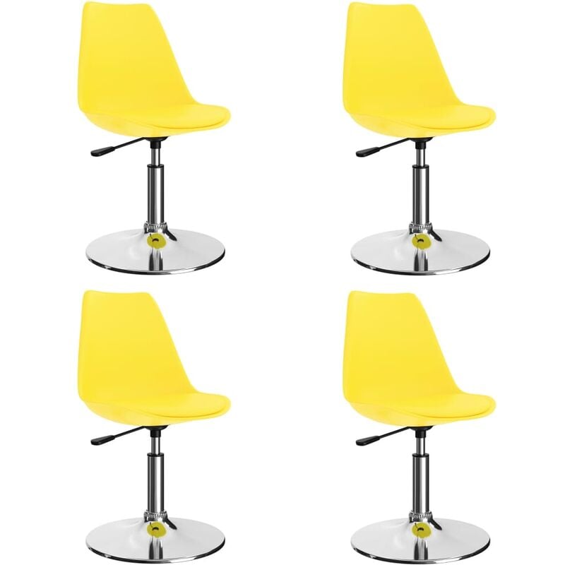 

Sillas de comedor giratorias 4 uds cuero sintético amarillo