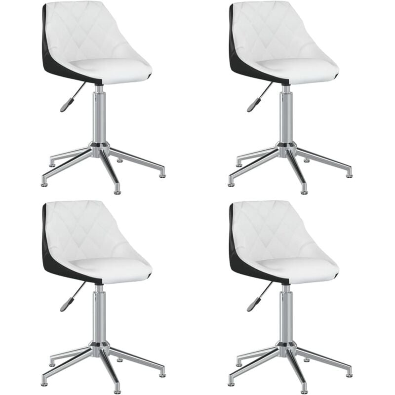 

Sillas de comedor giratorias 4 uds cuero sintético blanca negra