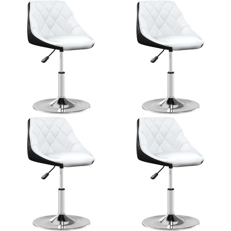 

Sillas de comedor giratorias 4 uds cuero sintético blanca negra