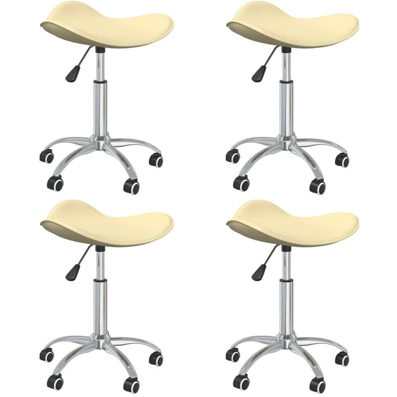 

Sillas de comedor giratorias 4 uds cuero sintético color crema