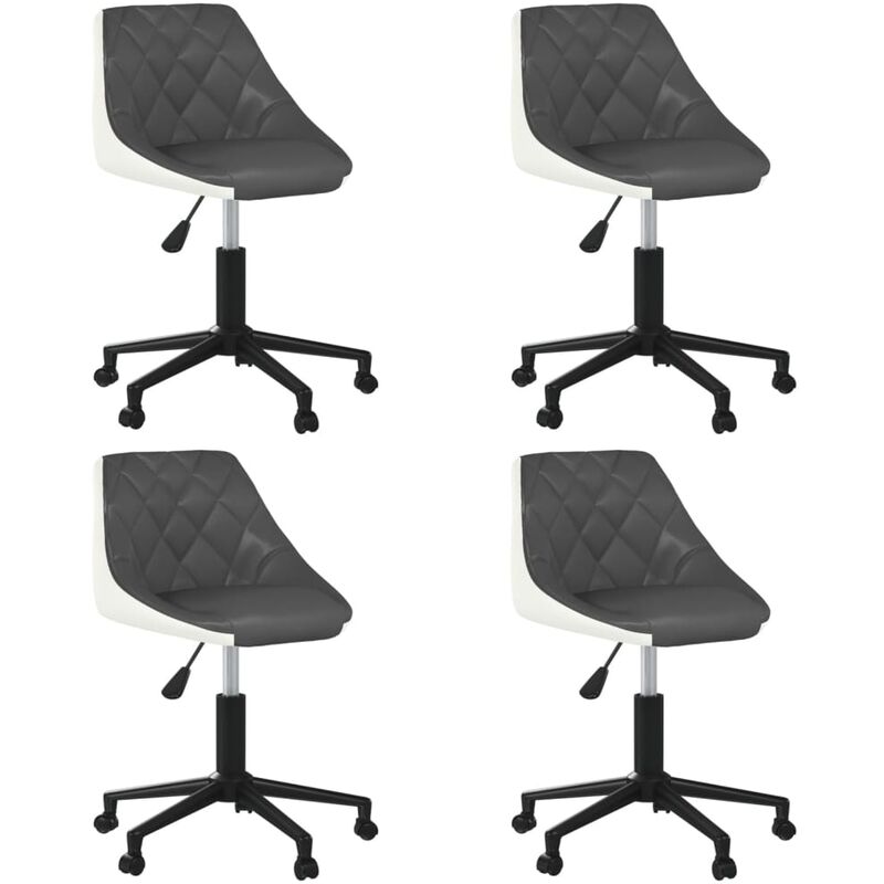 

Sillas de comedor giratorias 4 uds cuero sintético gris blanco