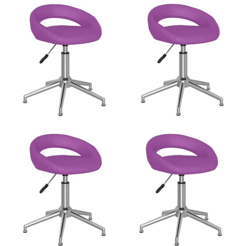 

Sillas de comedor giratorias 4 uds cuero sintético morado