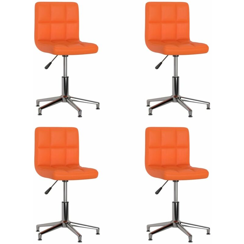 

Sillas de comedor giratorias 4 uds cuero sintético naranja