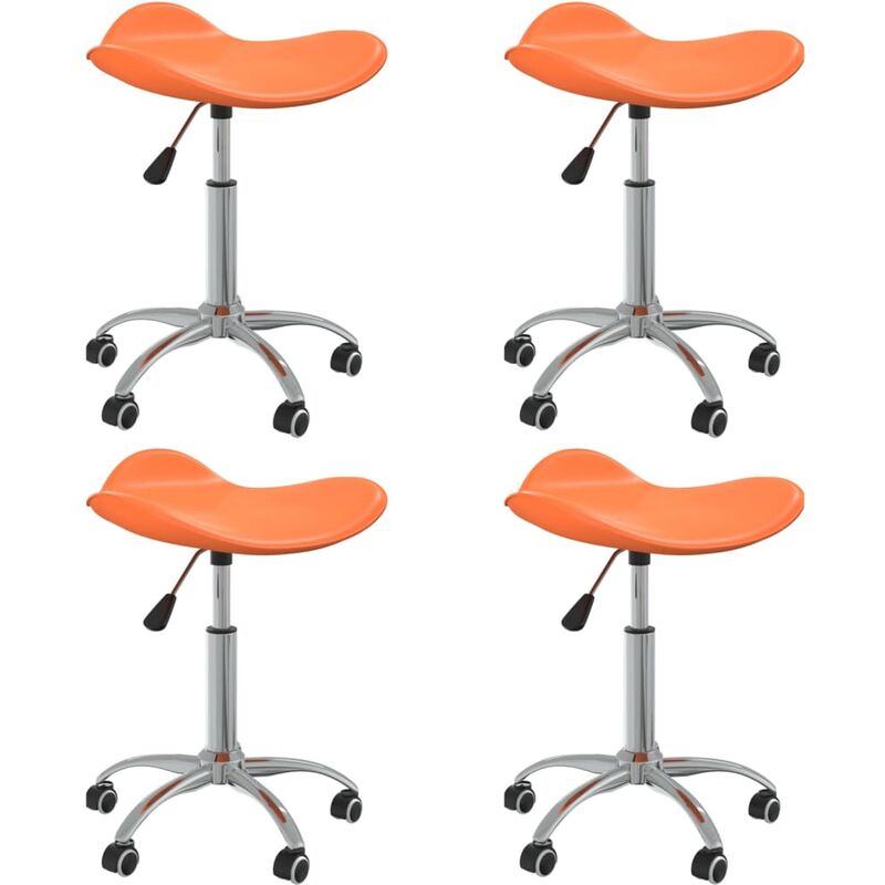 

Sillas de comedor giratorias 4 uds cuero sintético naranja