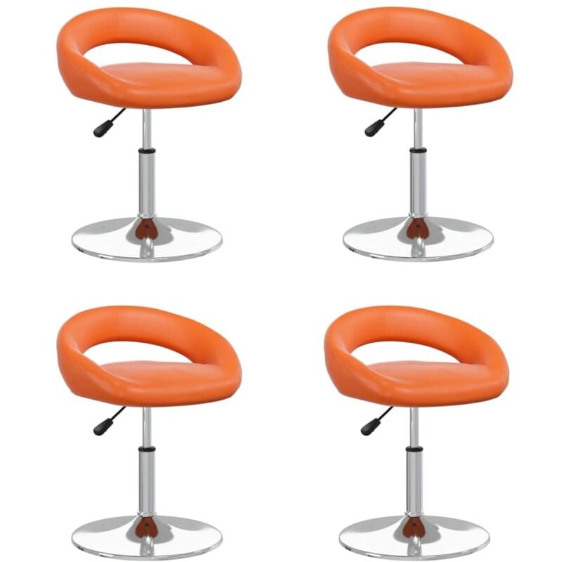 

Sillas de comedor giratorias 4 uds cuero sintético naranja