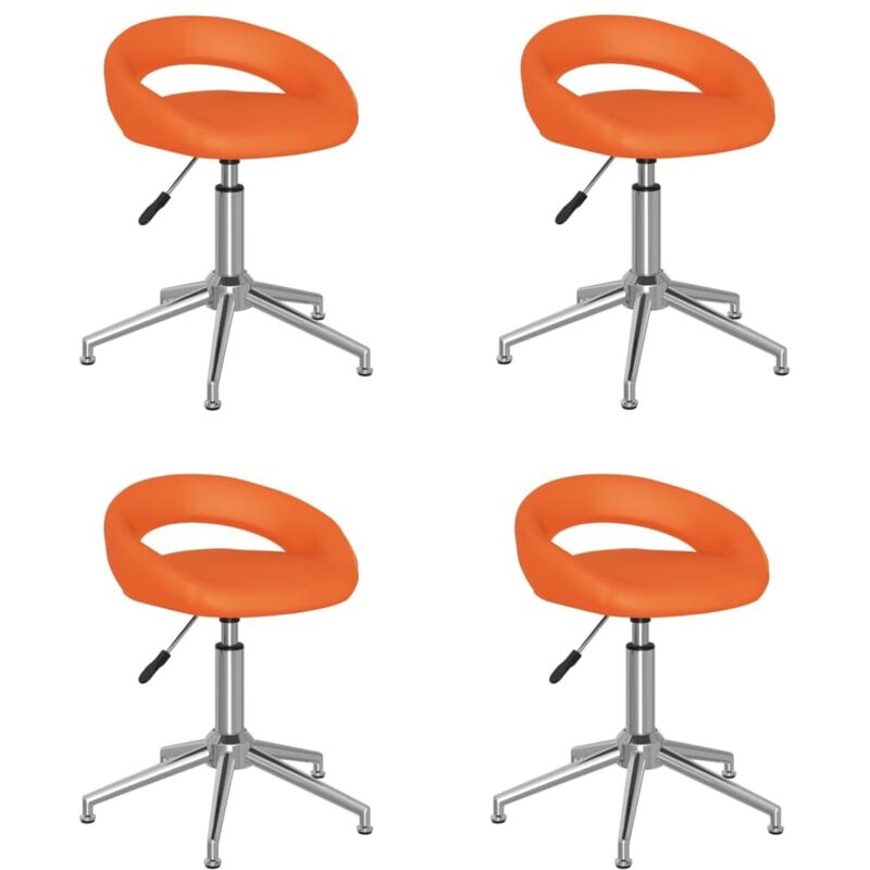 

Sillas de comedor giratorias 4 uds cuero sintético naranja