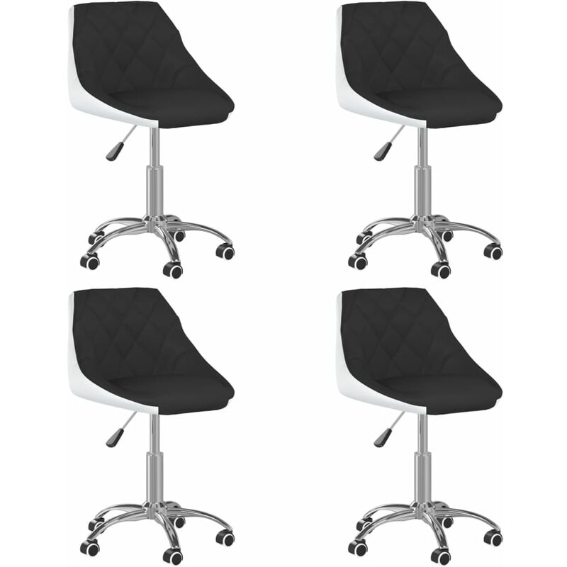 

Sillas de comedor giratorias 4 uds cuero sintético negra blanca