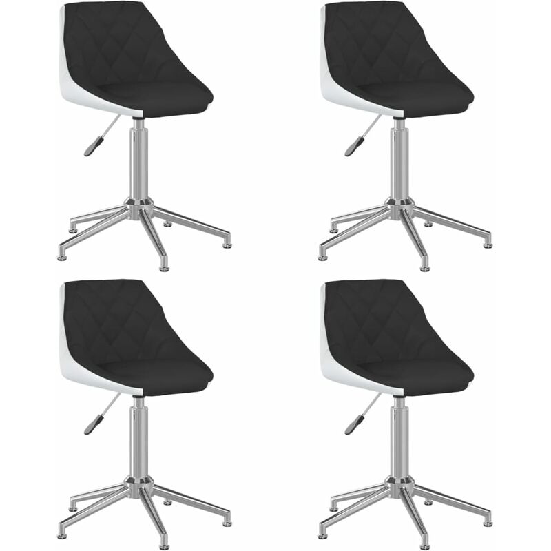 

Sillas de comedor giratorias 4 uds cuero sintético negra blanca