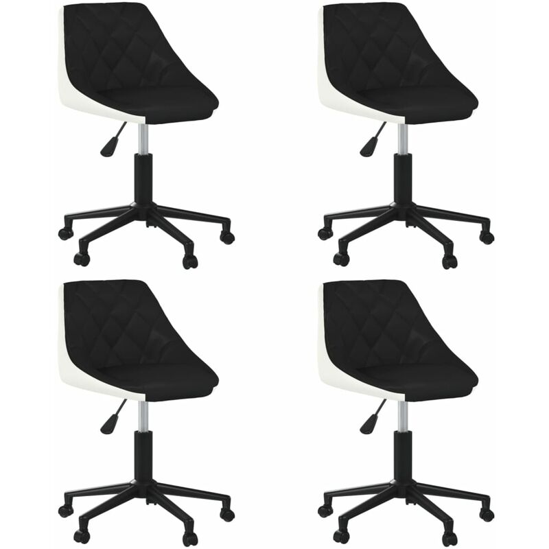 

Sillas de comedor giratorias 4 uds cuero sintético negra blanca