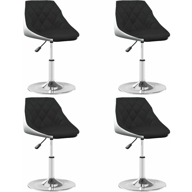 

Sillas de comedor giratorias 4 uds cuero sintético negra blanca