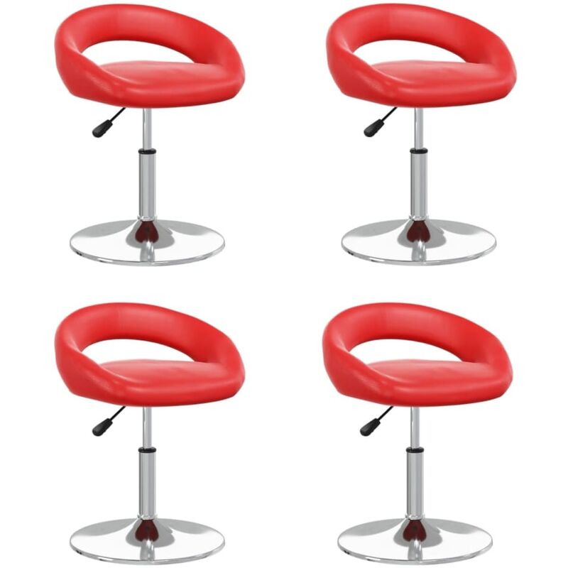 

Sillas de comedor giratorias 4 uds cuero sintético rojo
