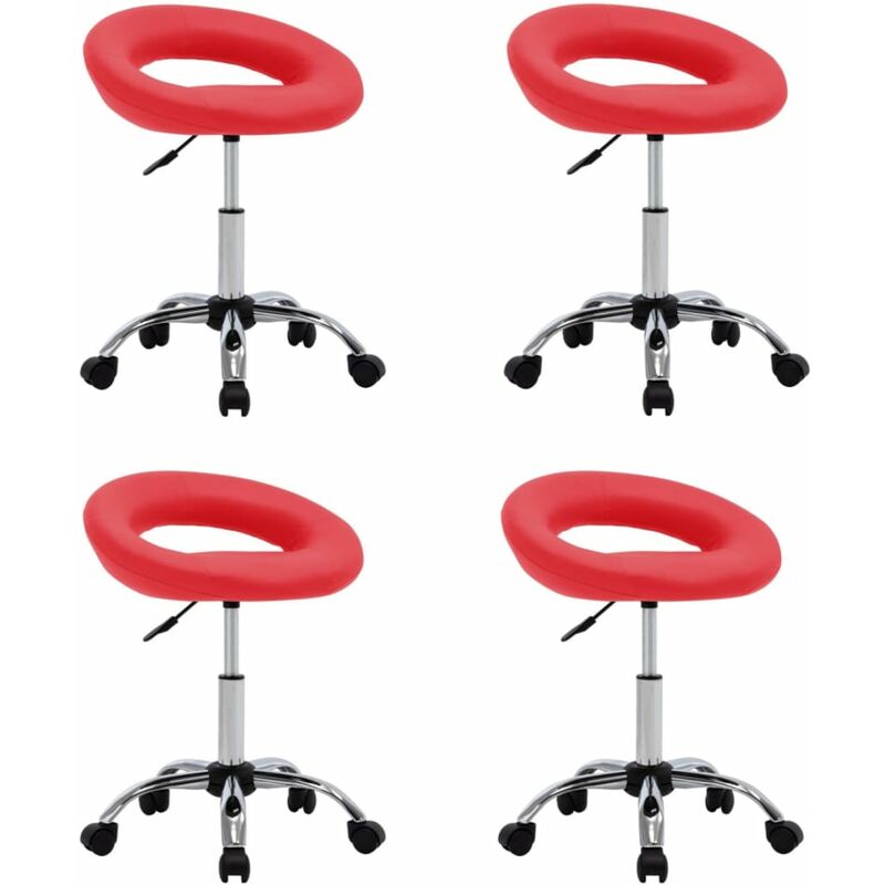 

Sillas de comedor giratorias 4 uds cuero sintético rojo