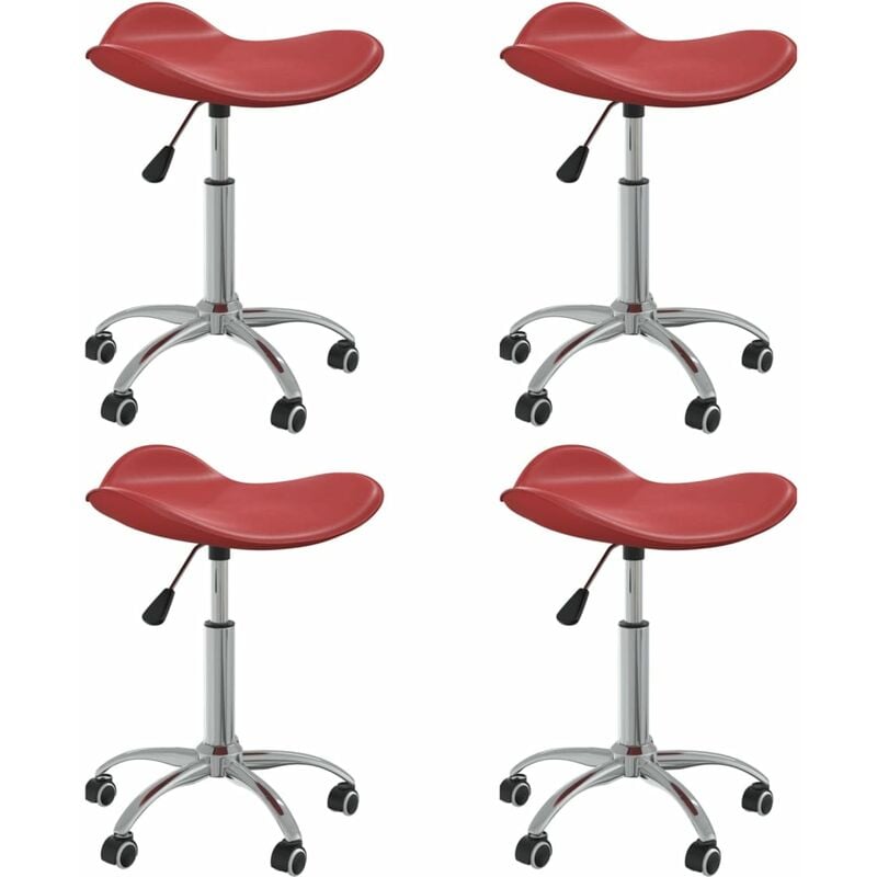 

Sillas de comedor giratorias 4 uds cuero sintético rojo tinto