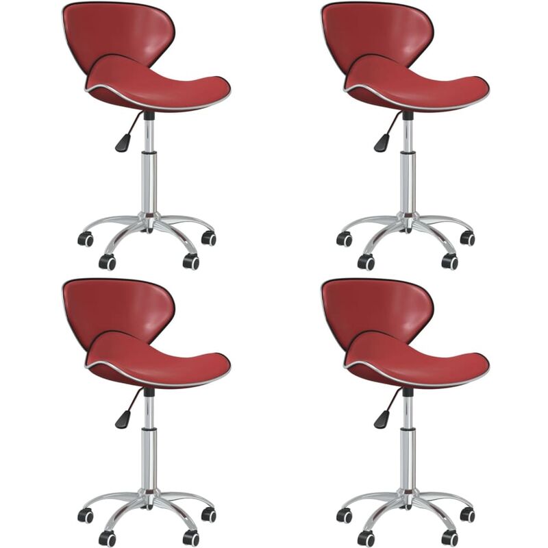 

Sillas de comedor giratorias 4 uds cuero sintético rojo tinto