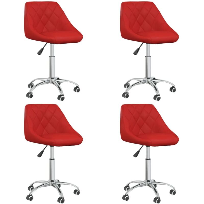 

Sillas de comedor giratorias 4 uds cuero sintético rojo tinto