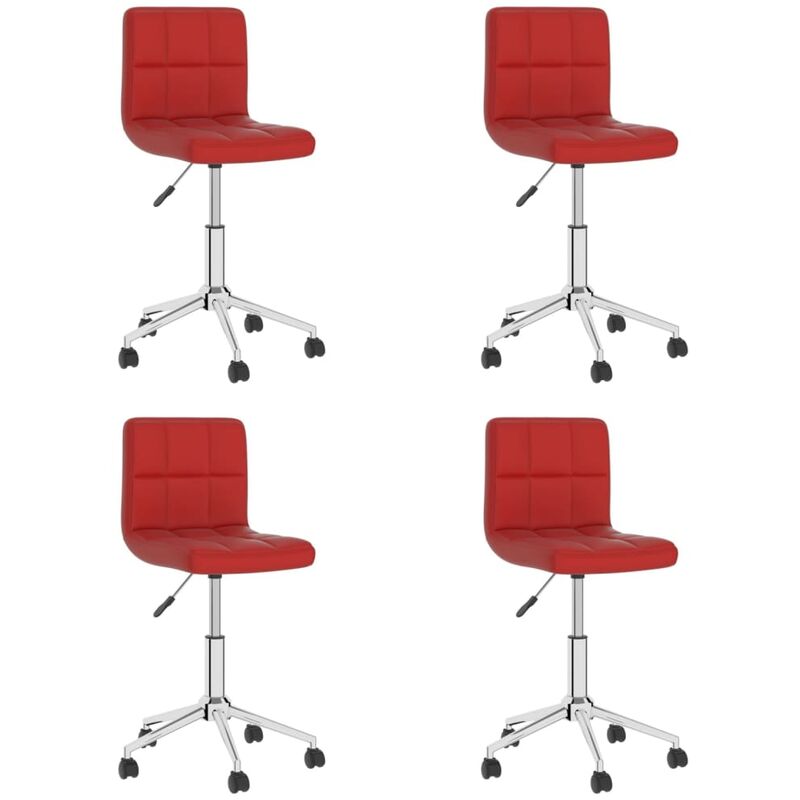 

Sillas de comedor giratorias 4 uds cuero sintético rojo tinto