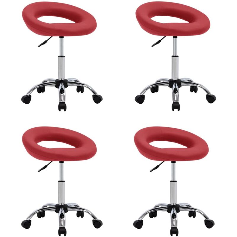 

Sillas de comedor giratorias 4 uds cuero sintético rojo tinto