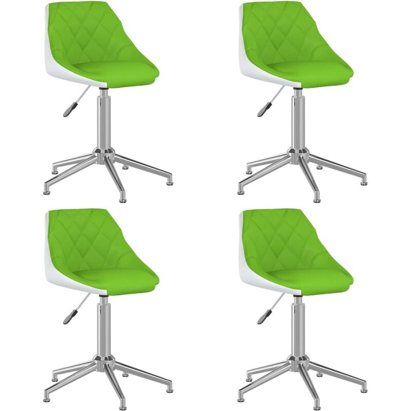 

Sillas de comedor giratorias 4 uds cuero sintético verde blanco