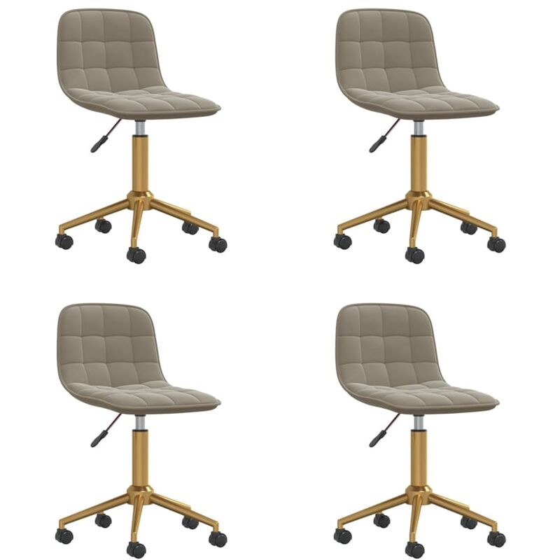 

Sillas de comedor giratorias 4 uds de terciopelo gris claro
