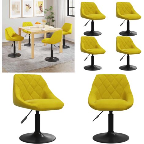 Sillas de comedor giratorias 4 uds terciopelo amarillo mostaza - Sillas de comedor - Sillas de comedor giratorias