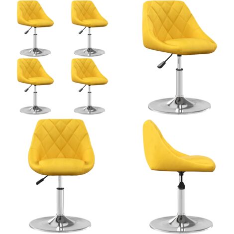 Sillas de comedor giratorias 4 uds terciopelo amarillo mostaza - Sillas de comedor - Sillas de comedor giratorias
