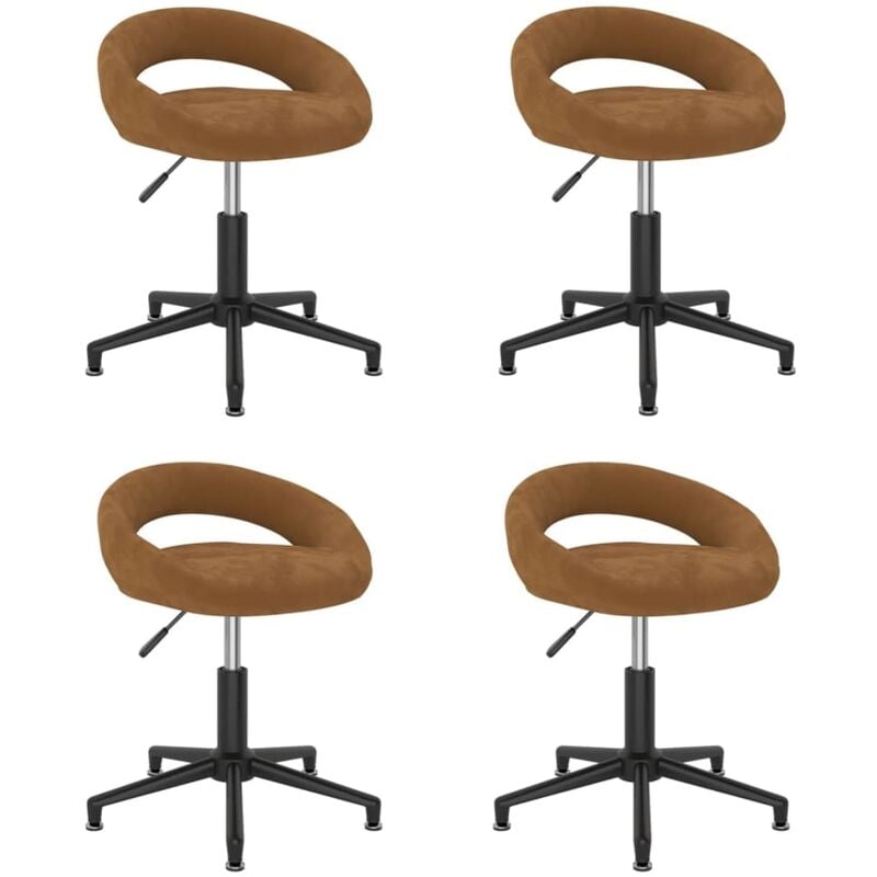 

Sillas de comedor giratorias 4 uds terciopelo marrón