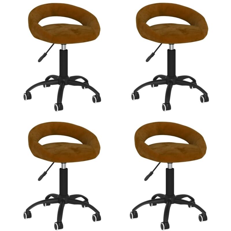 

Sillas de comedor giratorias 4 uds terciopelo marrón