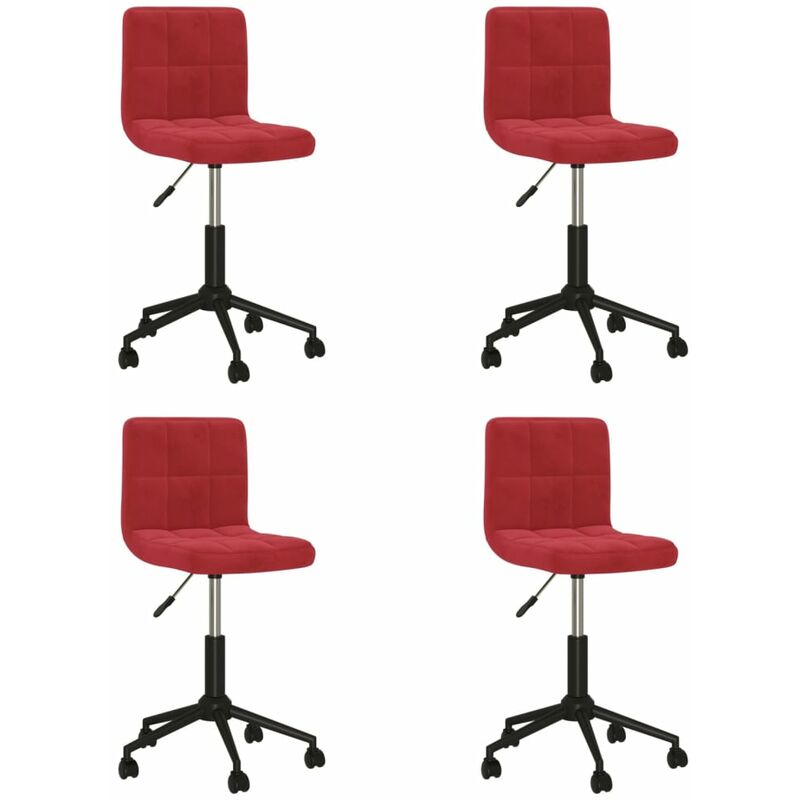

Sillas de comedor giratorias 4 uds terciopelo rojo tinto