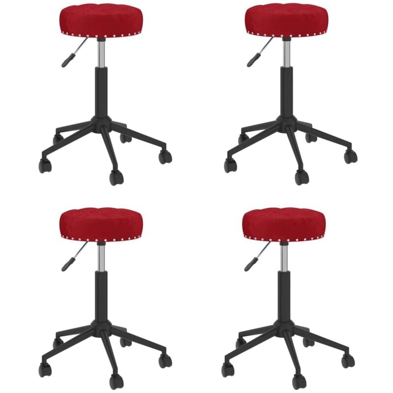 

Sillas de comedor giratorias 4 uds terciopelo rojo tinto