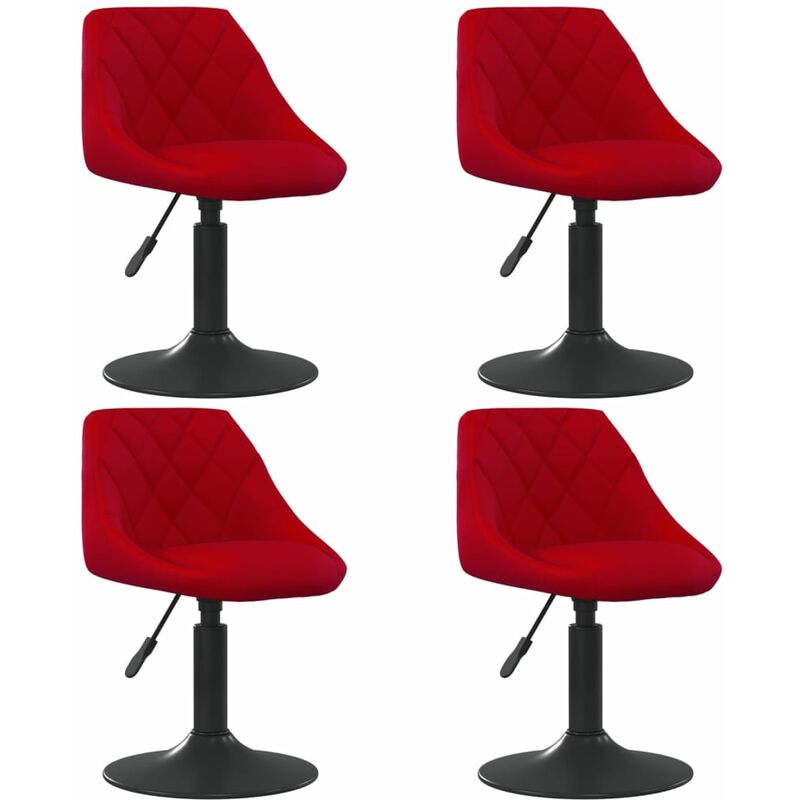 

Sillas de comedor giratorias 4 uds terciopelo rojo vino tinto